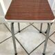 Pair of formica stools brown style veneer and white 70s