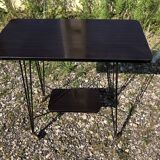 Harness Table Hifi On Wheels Feet Eiffel Metal Black Vintage