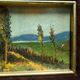 Oil painting on cardboard, Tuscan landscape, early 1900s