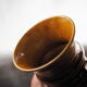 High arched vase, round hollow patterns and spikes, black and ocher seventies vibe - Bay Keramik - 70'