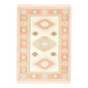 1970s vintage Turkish Oushak handmade wool cotton beige area rug 127x186