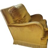 Pair of vintage gold velvet armchairs - excellent condition