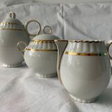 Service of 39 cups cups under pourer cups milk pot and sugar bernardaud porcelain Limoges