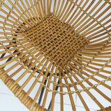 1960s mid century armchair bamboo wicker with hairpin legs