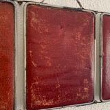 Vintage mirror 1950 triptych beveled purple barber - 25 x 58 cm