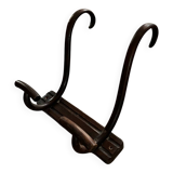 Thonet curved wood wall coat rack with 2 hooks