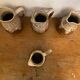 Set of 3 Barrel-Shaped Pitchers in the RÉVOL Style, Vintage Flamed Ceramic