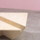 Post-modern triangular travertine lounge coffee tables, 1970s