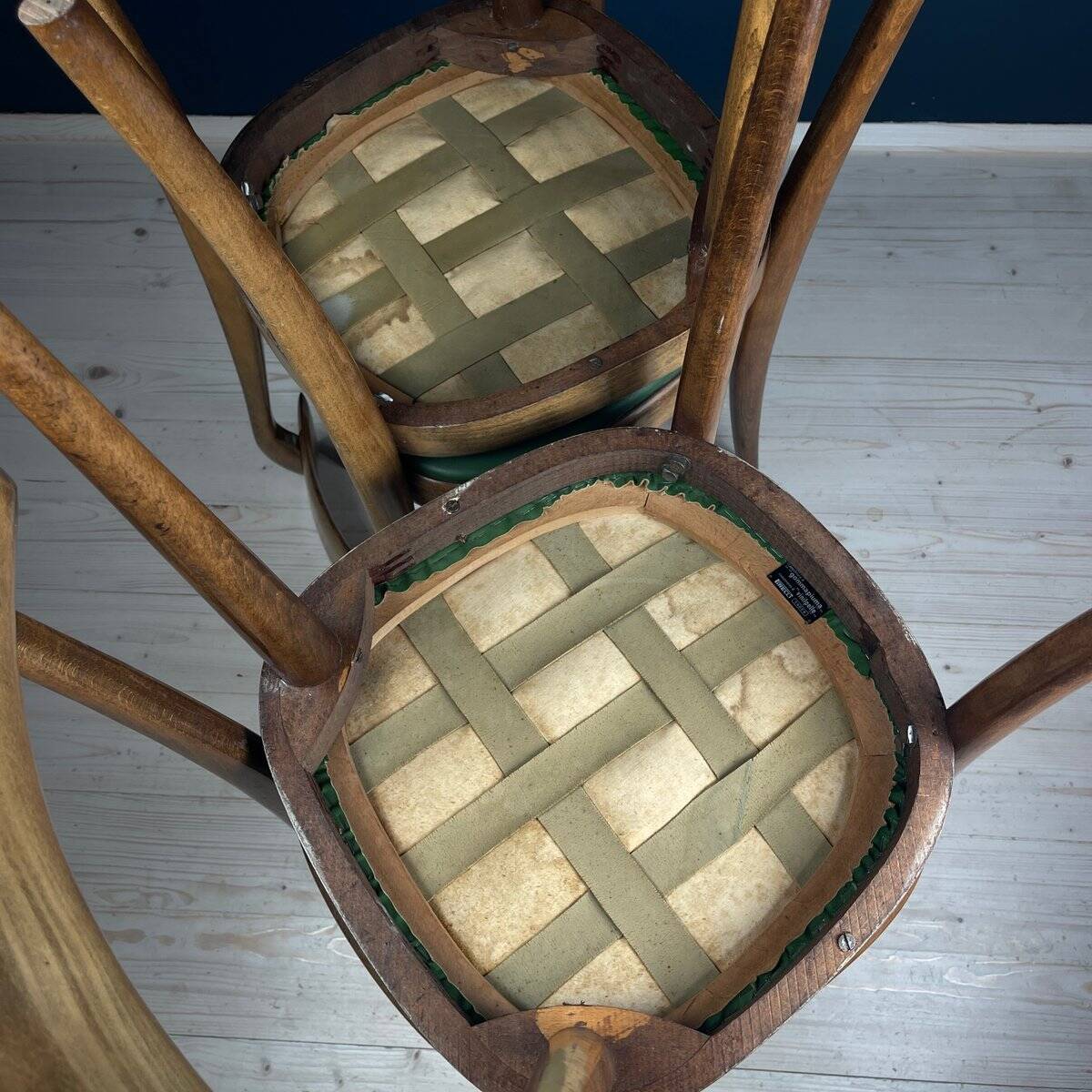 Vintage dining chairs by Pirelli Sapsa, Italy 1950s, set of 4.