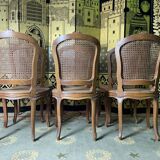 Suite of 6 Louis XV style chairs in canning