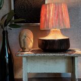 Brutalist free-form lamp in solid wood 60s