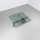 KW-1 glass and travertine coffee table by Hank Kwint for Metaform 1980s