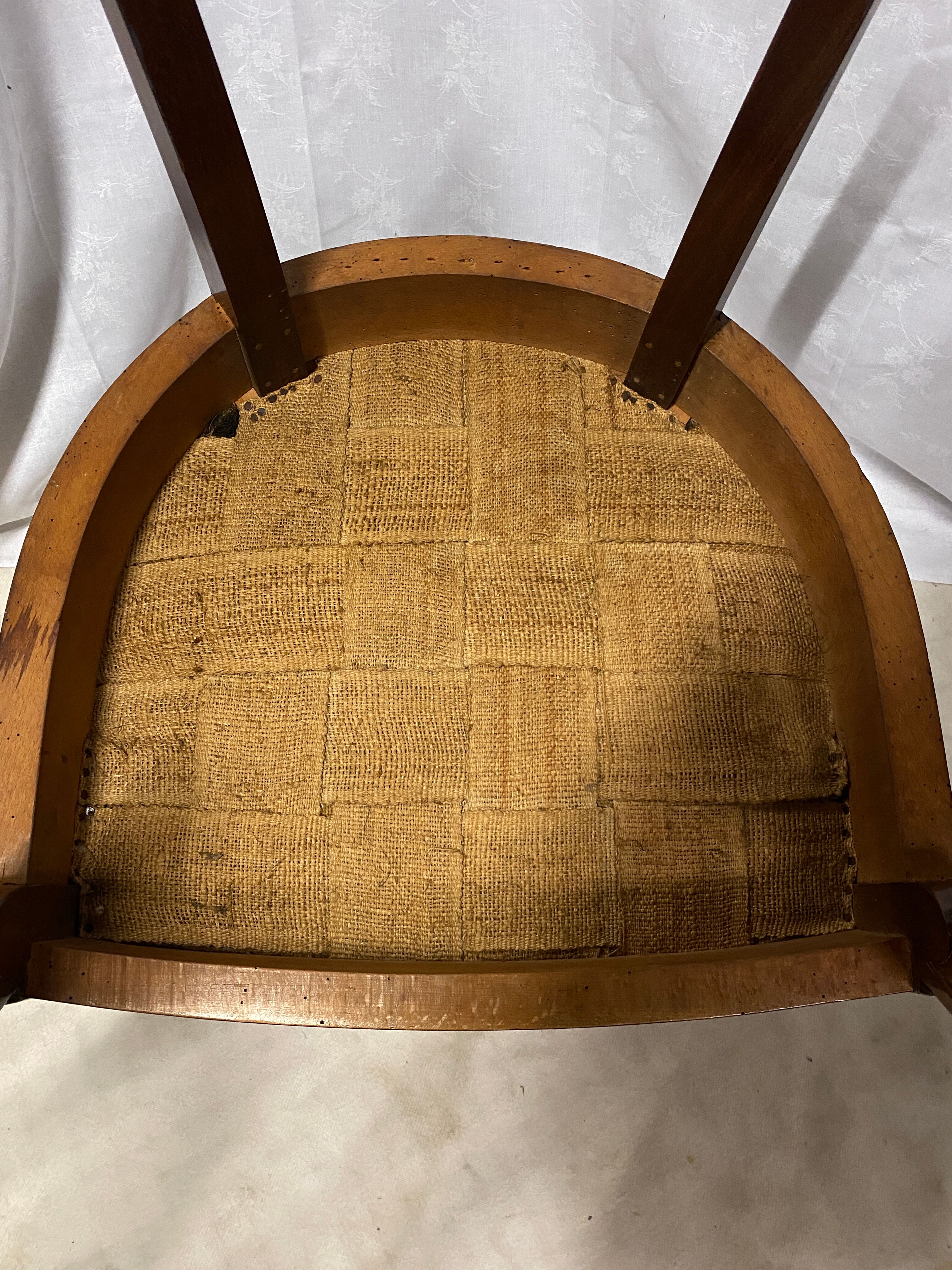 Mahogany office armchair with roll-ups