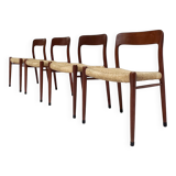 Set of 4 Model 75 chairs by Niels O. Möller, 1950s