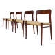 Set of 4 Model 75 chairs by Niels O. Möller, 1950s