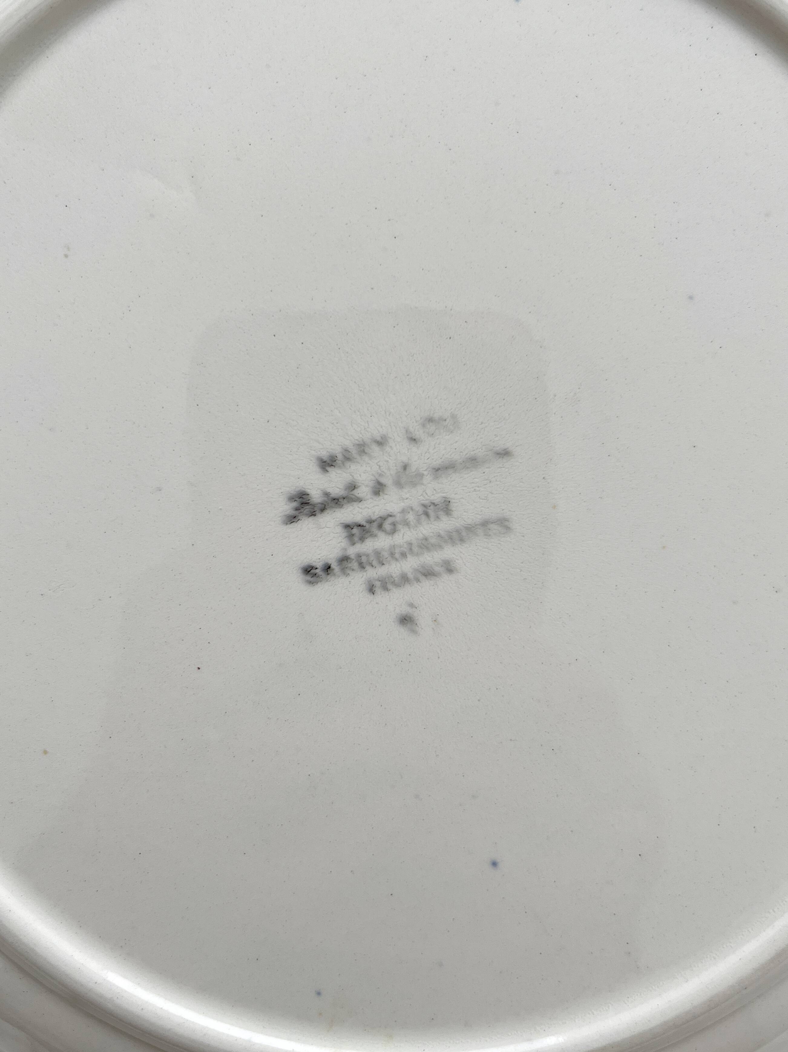 Round earthenware dish Mary Lou, Digoin Sarreguemines vintage