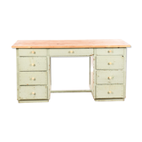 Industrial old desk workbench light green