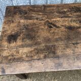 Rustic antique farmhouse table in solid oak with 1 drawer.