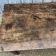 Rustic antique farmhouse table in solid oak with 1 drawer.