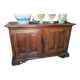 Grand Buffet Antique Du 17ème Siècle En Noyer Du Nord De l'Italie