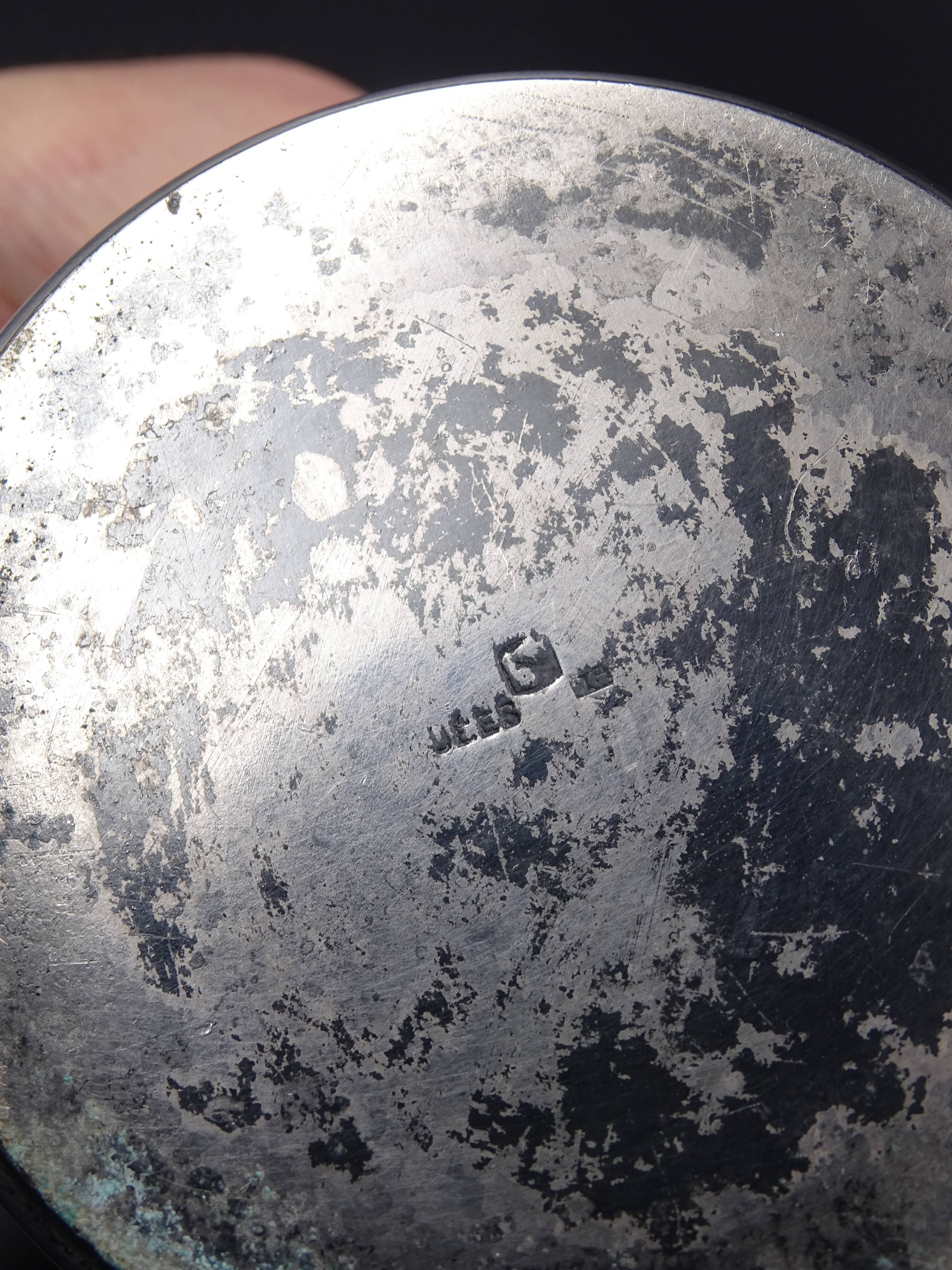 Silver metal ice bucket circa 1950