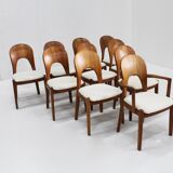 Vintage Danish dining chairs by Niels Koefoed solid teak, set of 10