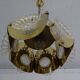Italian brass and glass ceiling lamp, 1960s
