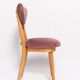 Heart-shaped chair in plum velvet and light wood, Europe, 1960s