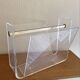 Vintage magazine rack in plexiglass by David Lange.