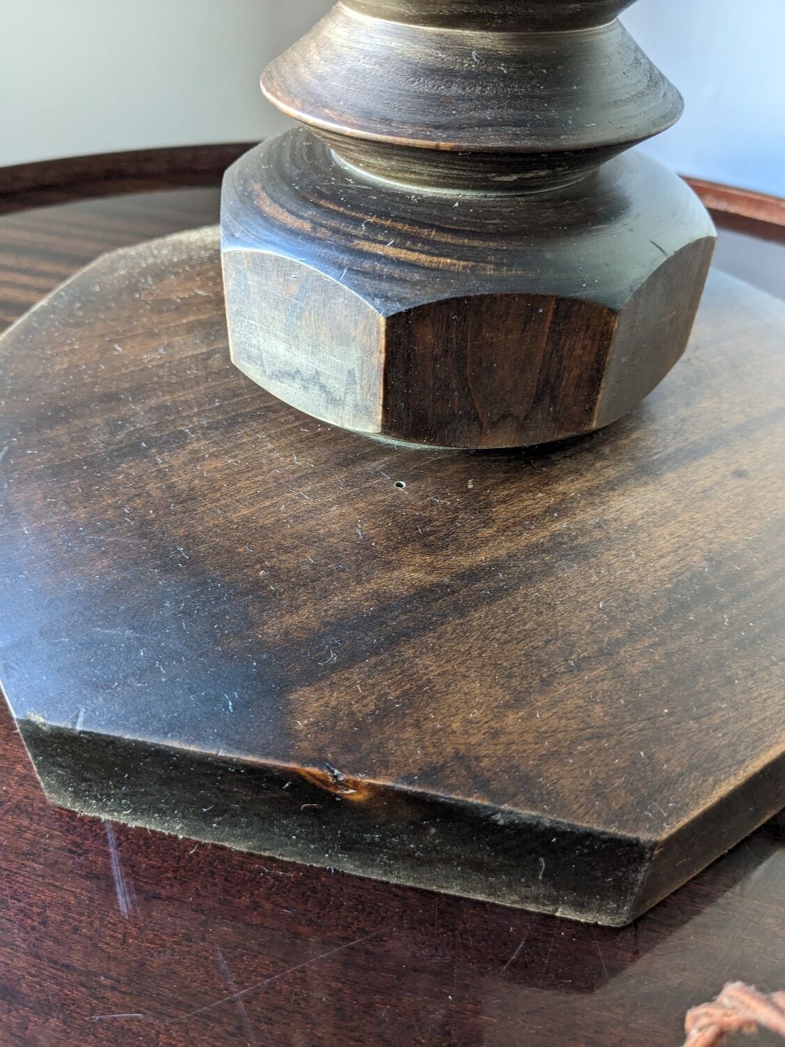 Large brutalist art deco Dudouyt style lamp