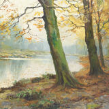 Autumn Landscape by Kees Terlouw, Impressionist painting, France, circa 1910