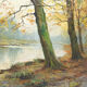 Paysage d'automne par Kees Terlouw, peinture impressionniste, France, circa 1910