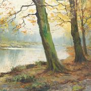 Autumn Landscape by Kees Terlouw, Impressionist painting, France, circa 1910