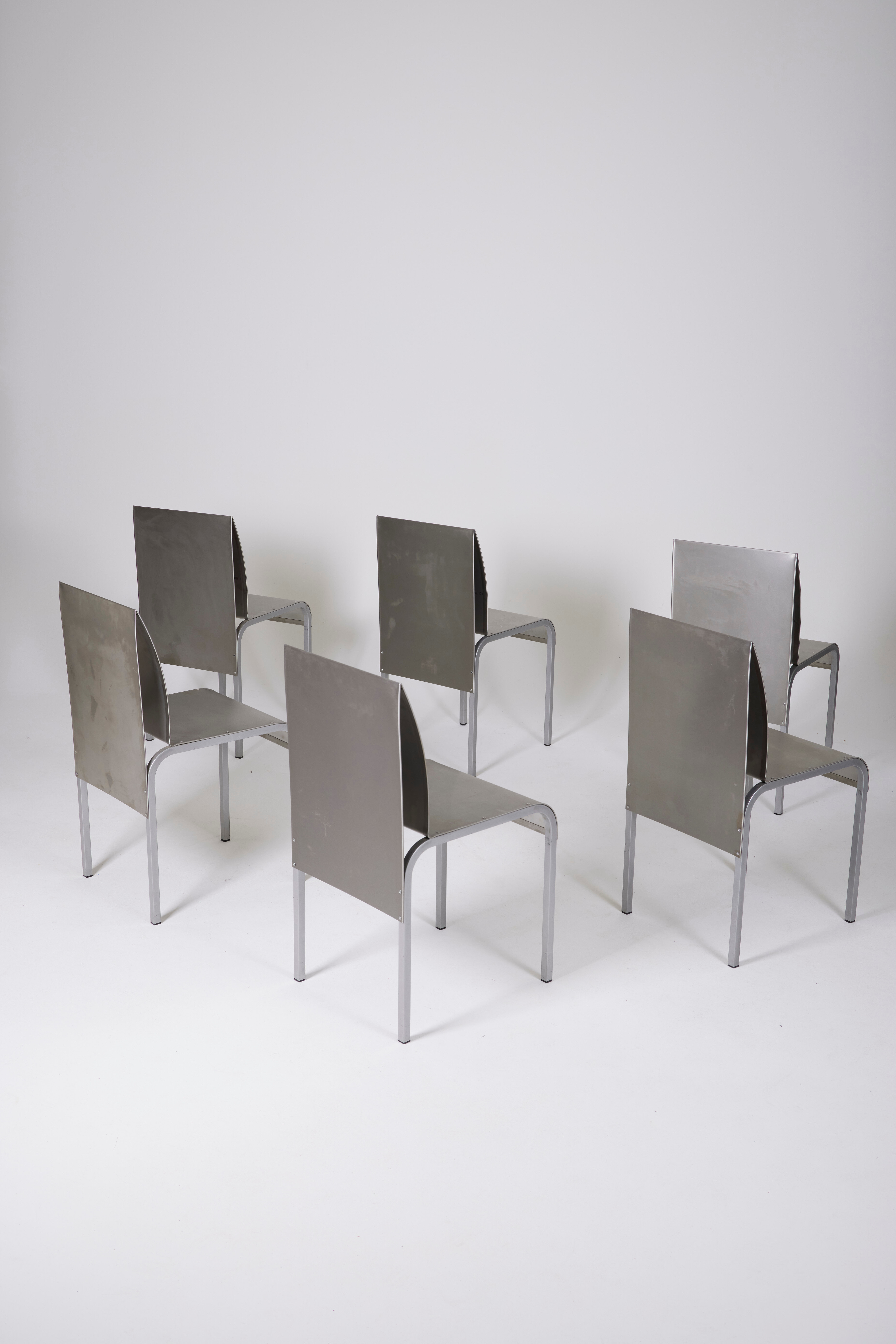 Ensemble de chaises en aluminium, Belgique 1980s