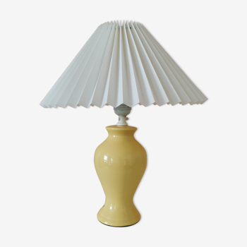Upcycled lamp yellow pleated lampshade