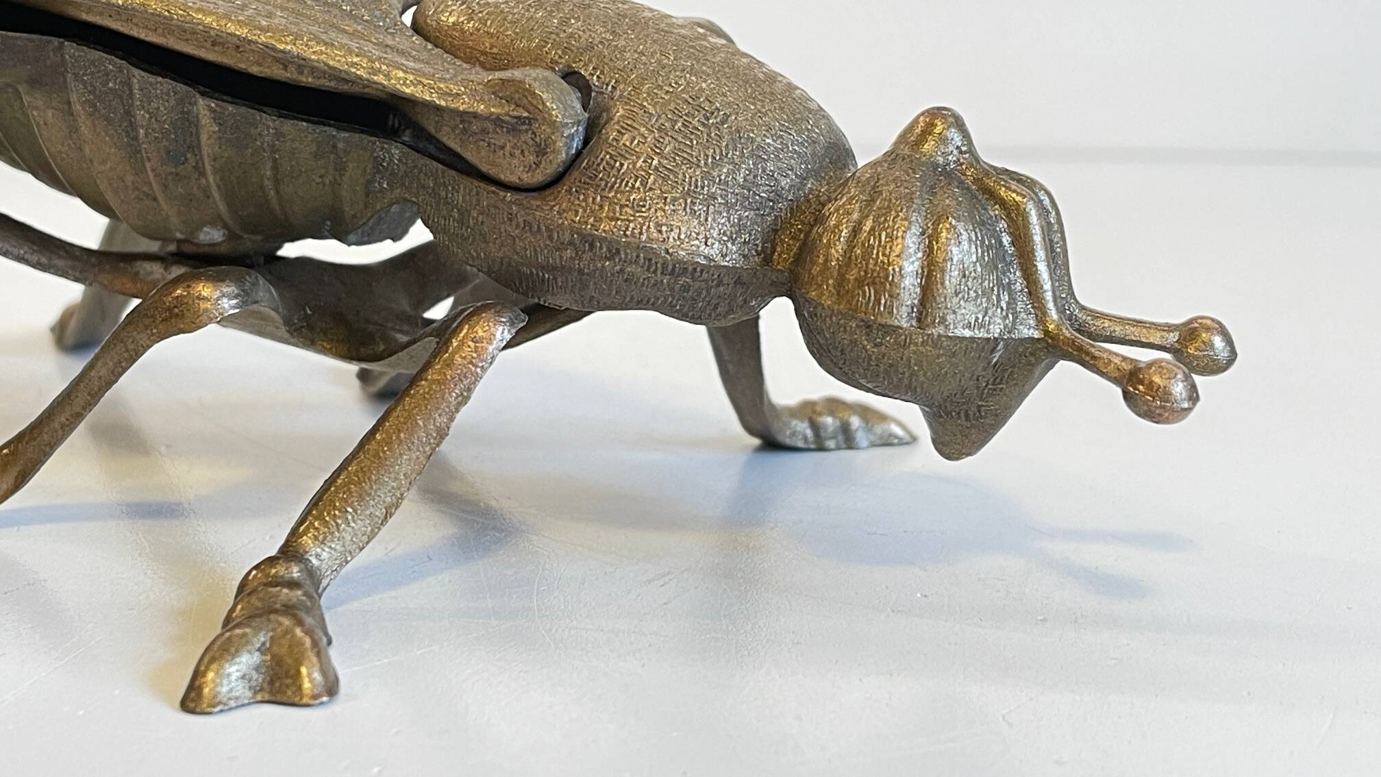 Vintage fly ashtray in patinated metal