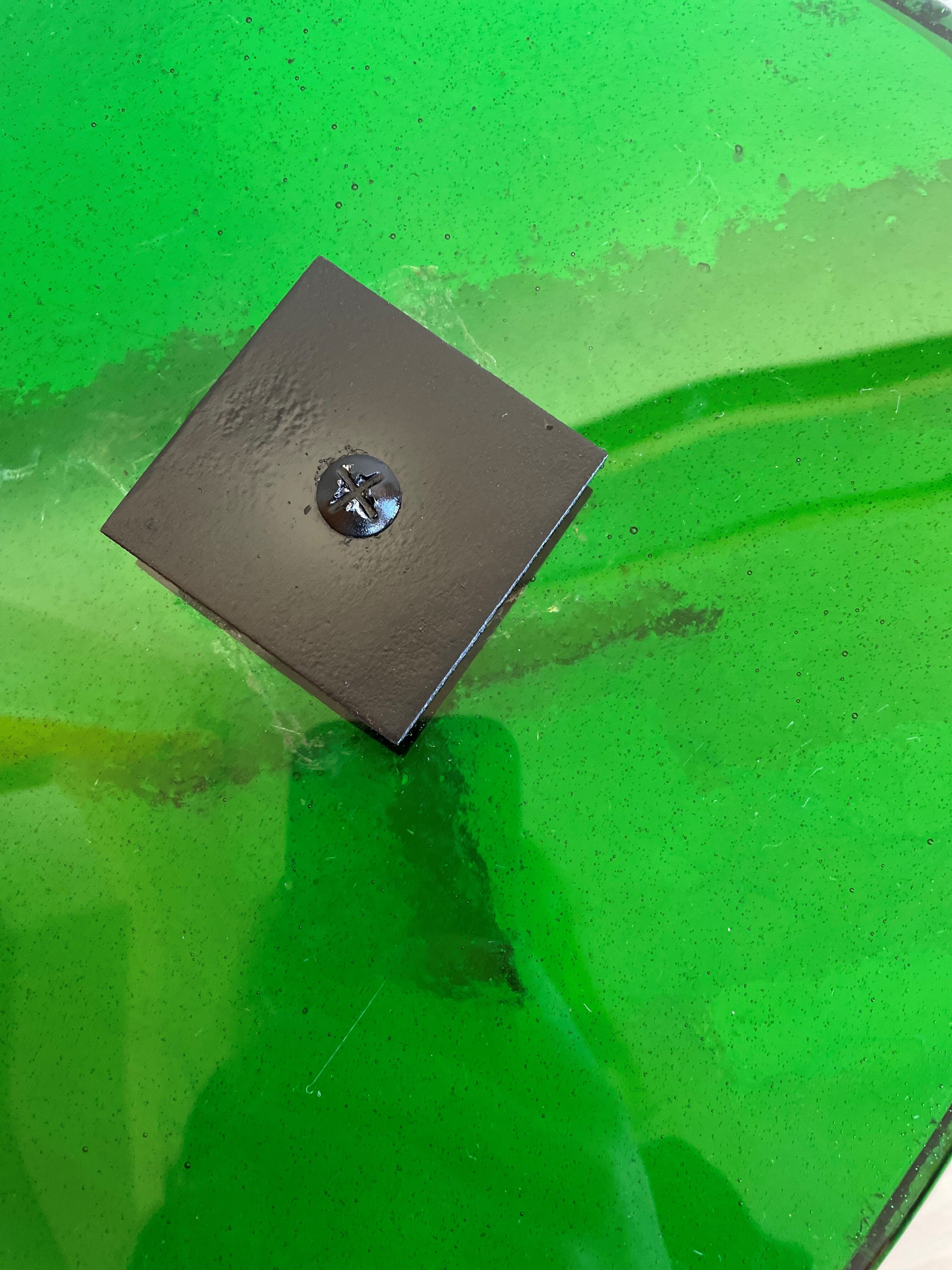 Vintage handcrafted glass side table