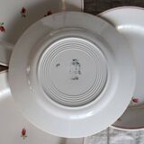 4 vintage earthenware dessert plates - Small floral pattern