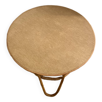 Petite table ronde rotin