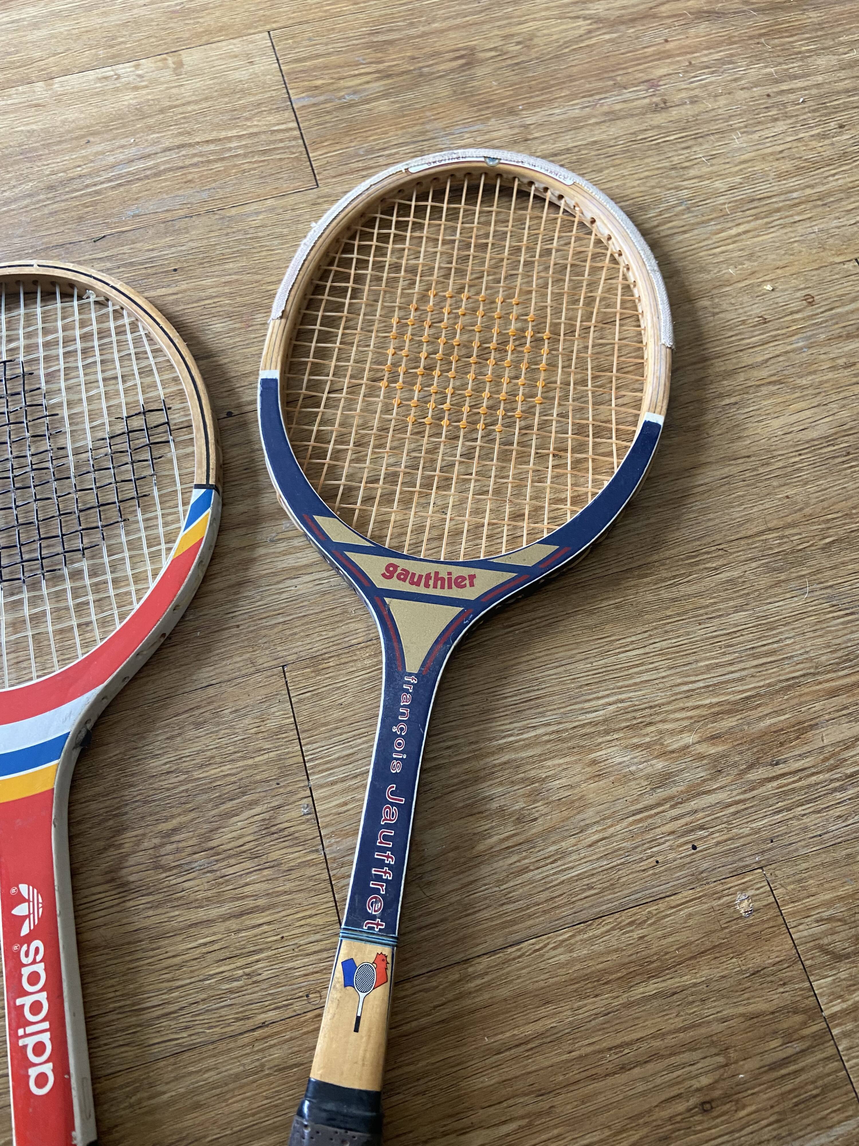 Series of 3 vintage wooden rackets