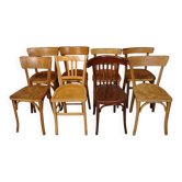 Set of 8 mismatched bistro chairs