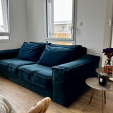 Canapé Home Spirit Chamonix velours bleu