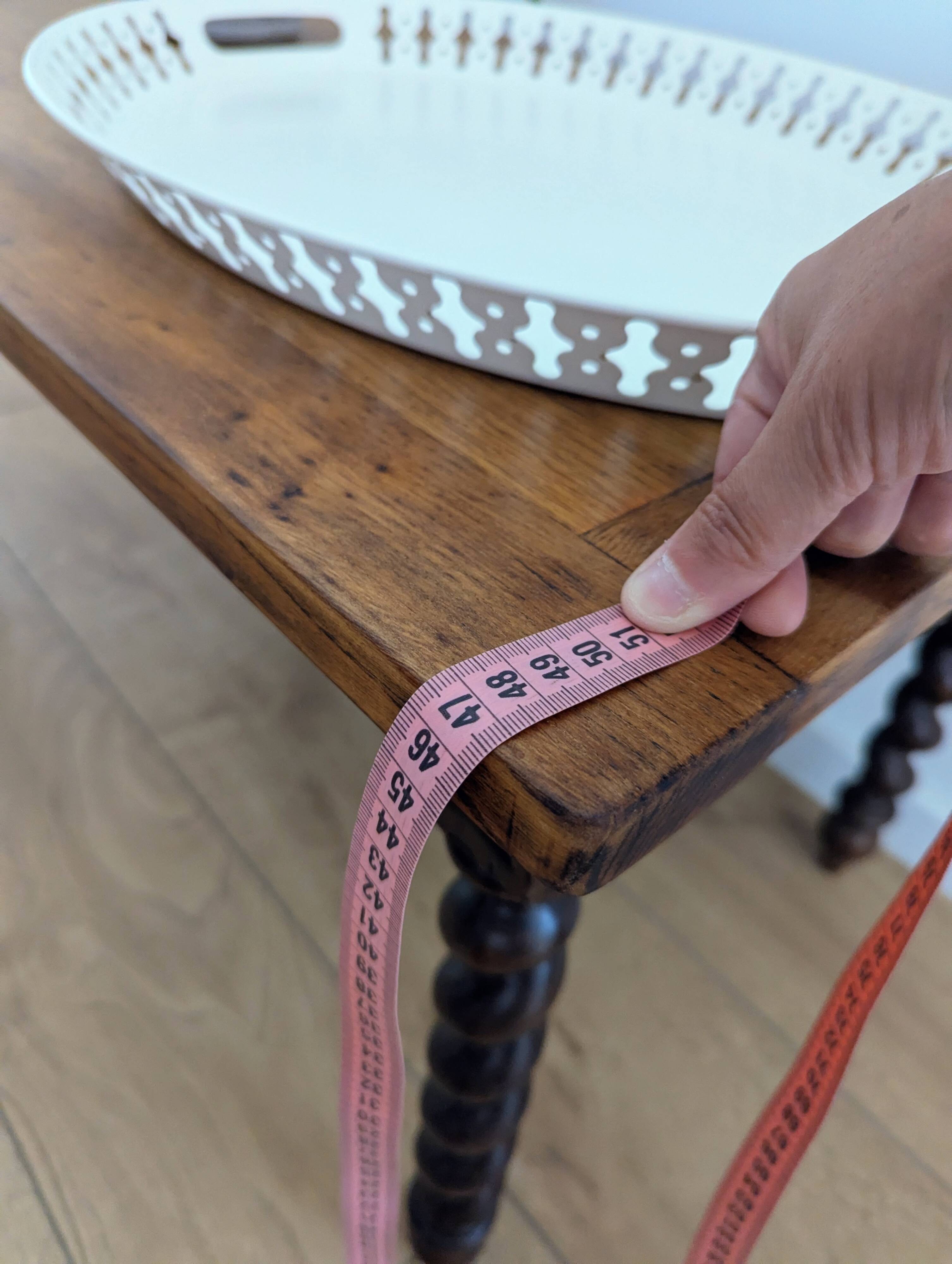 Solid wood coffee table with carved twisted legs