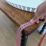 Solid wood coffee table with carved twisted legs