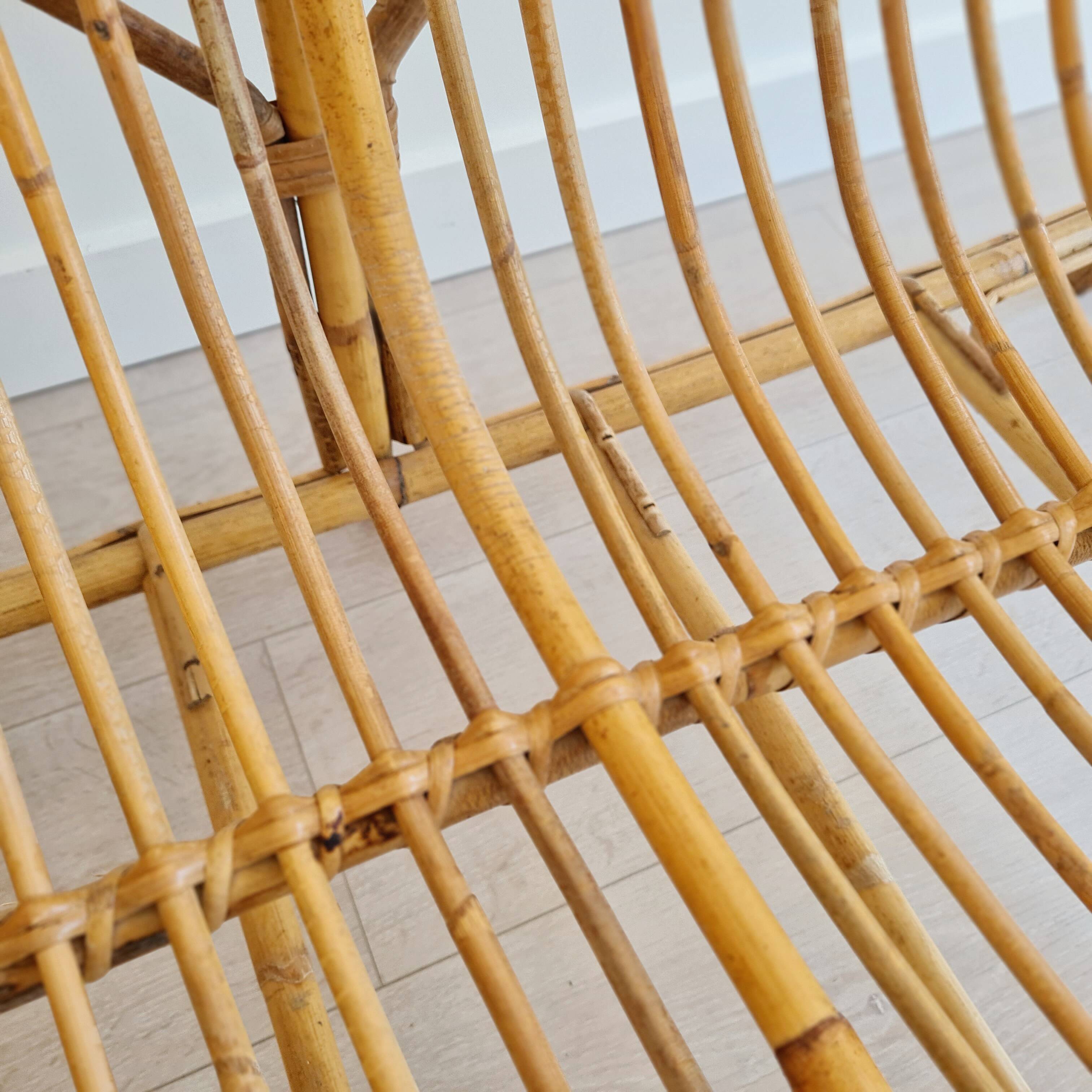 Antique rattan bench