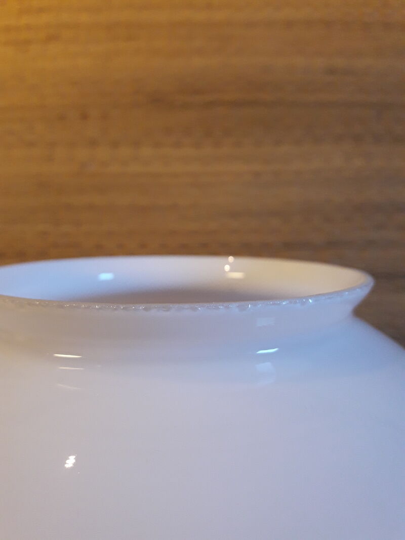 Open globe 20cm in old white glass for suspension lamp