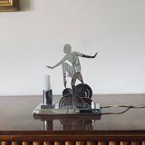 Art Déco Charleston Dancer cubist Table Lamp, LW Paris France, circa 1930