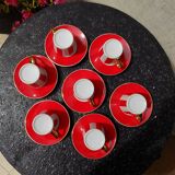 Striped cups and saucers