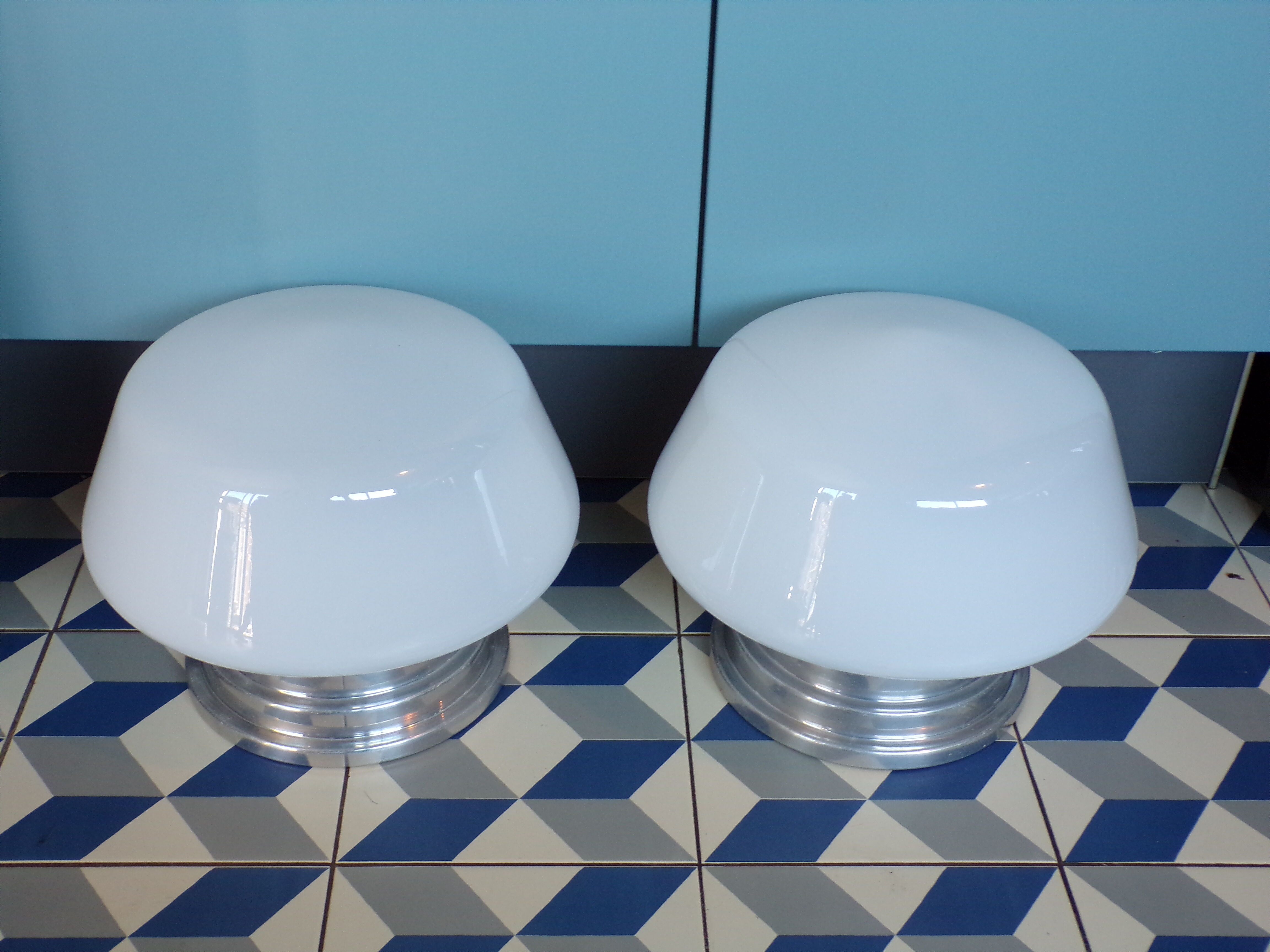 Pair of art deco ceiling lights
