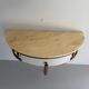 Floating wall console with drawer, brass body and marble top, 1960s, Italy